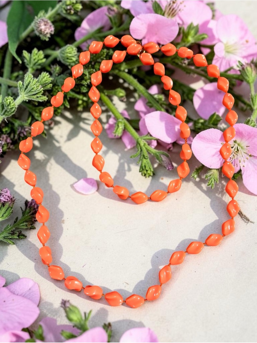 Sarah Coventry Coral Bead Strand Necklace